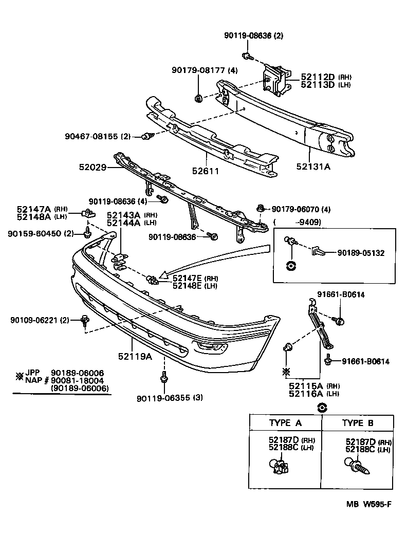 Toyota 52611-12140 ABSORBER, FRONT BUMPER ENERGY