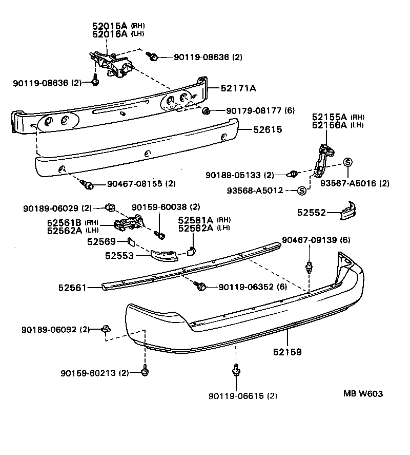52159-13900 COVER, REAR BUMPER product image