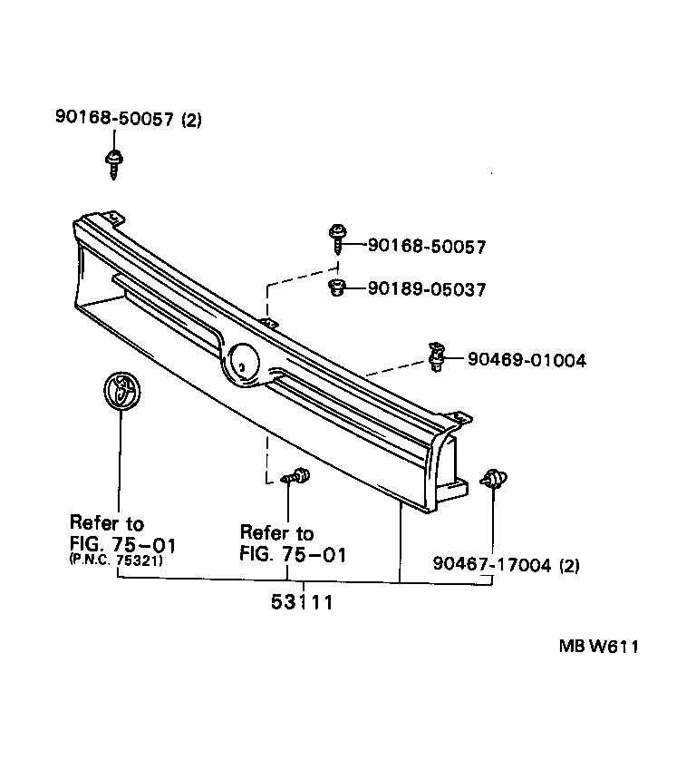 53101-1A030-D2 GRILLE, RADIATOR product image