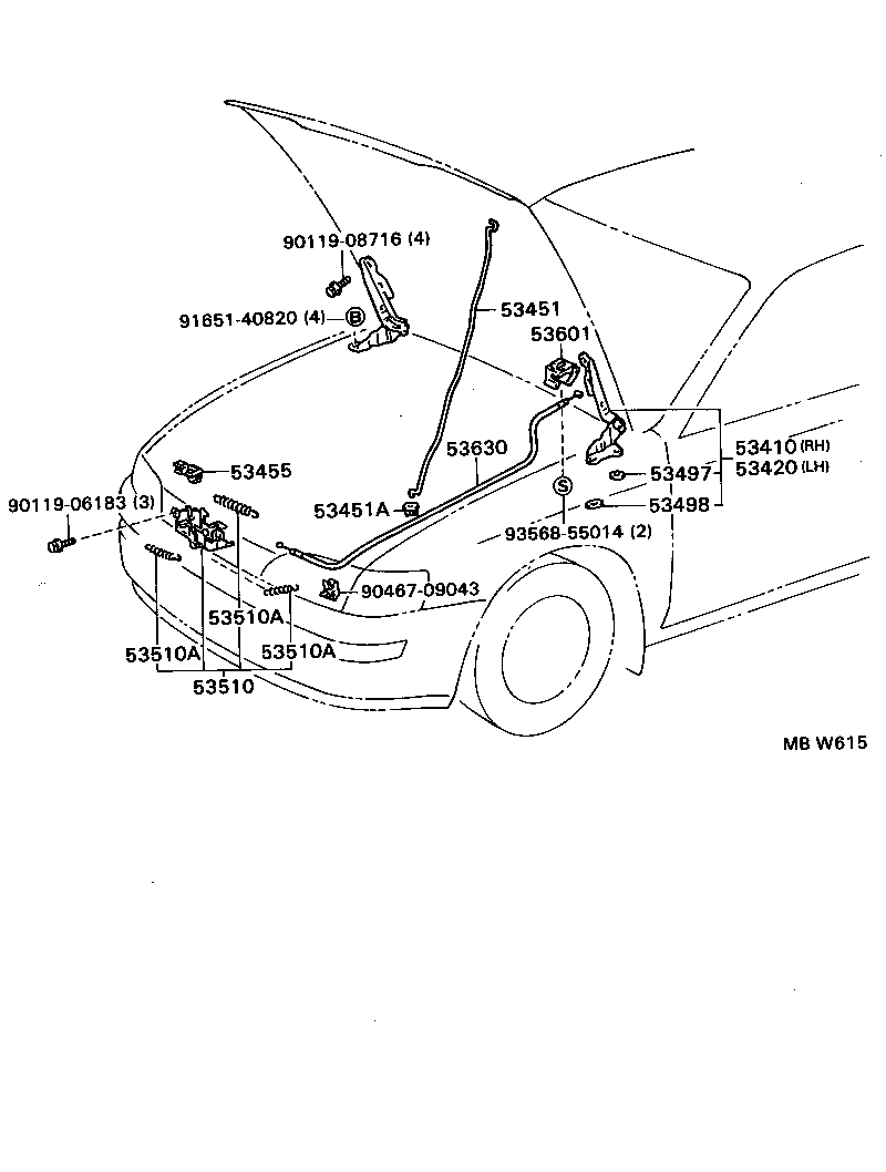 53510-12530 LOCK ASSY, HOOD product image