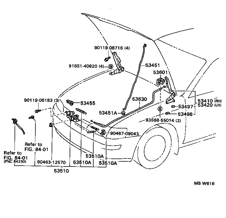 53630-02010 CABLE ASSY, HOOD LOCK CONTROL product image