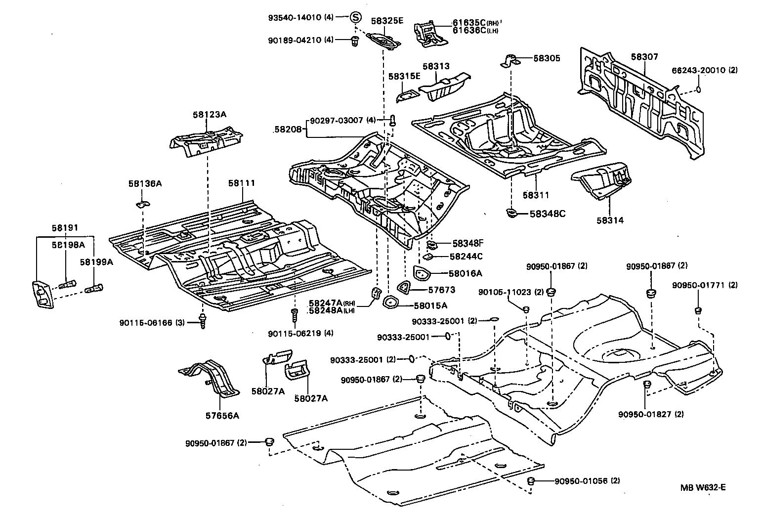 58313-12902 PANEL, REAR FLOOR SIDE, RH product image