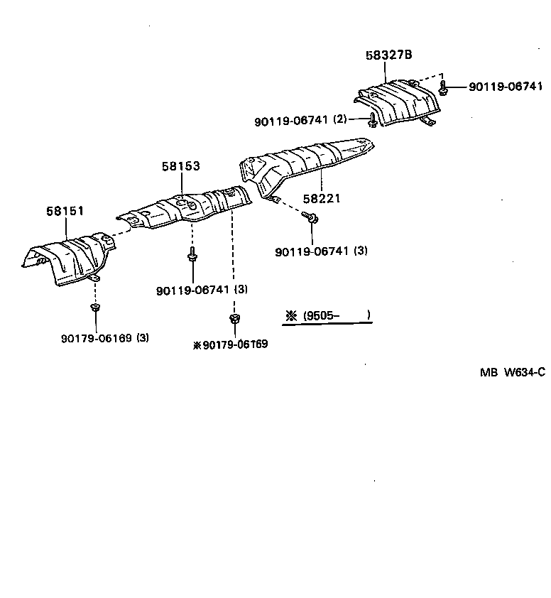 58327-12130 INSULATOR, MAIN MUFFLER HEAT product image