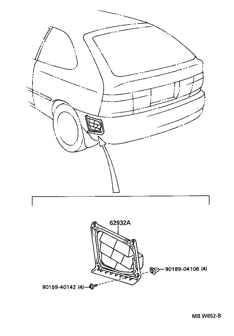 62930-12140 DUCT, QUARTER VENT, LH product image