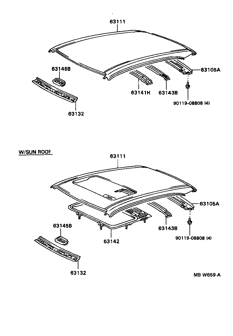 63111-12640 PANEL, ROOF product image