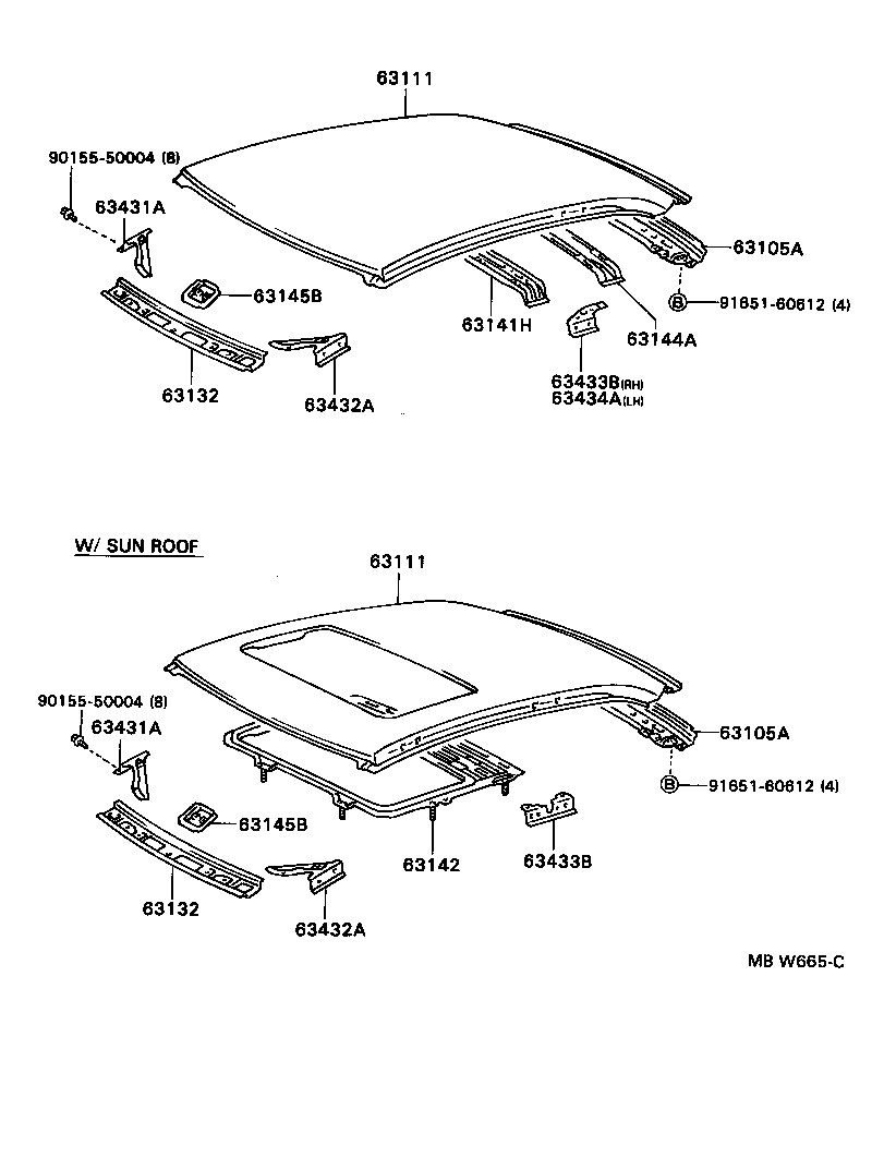 63111-12640 PANEL, ROOF product image