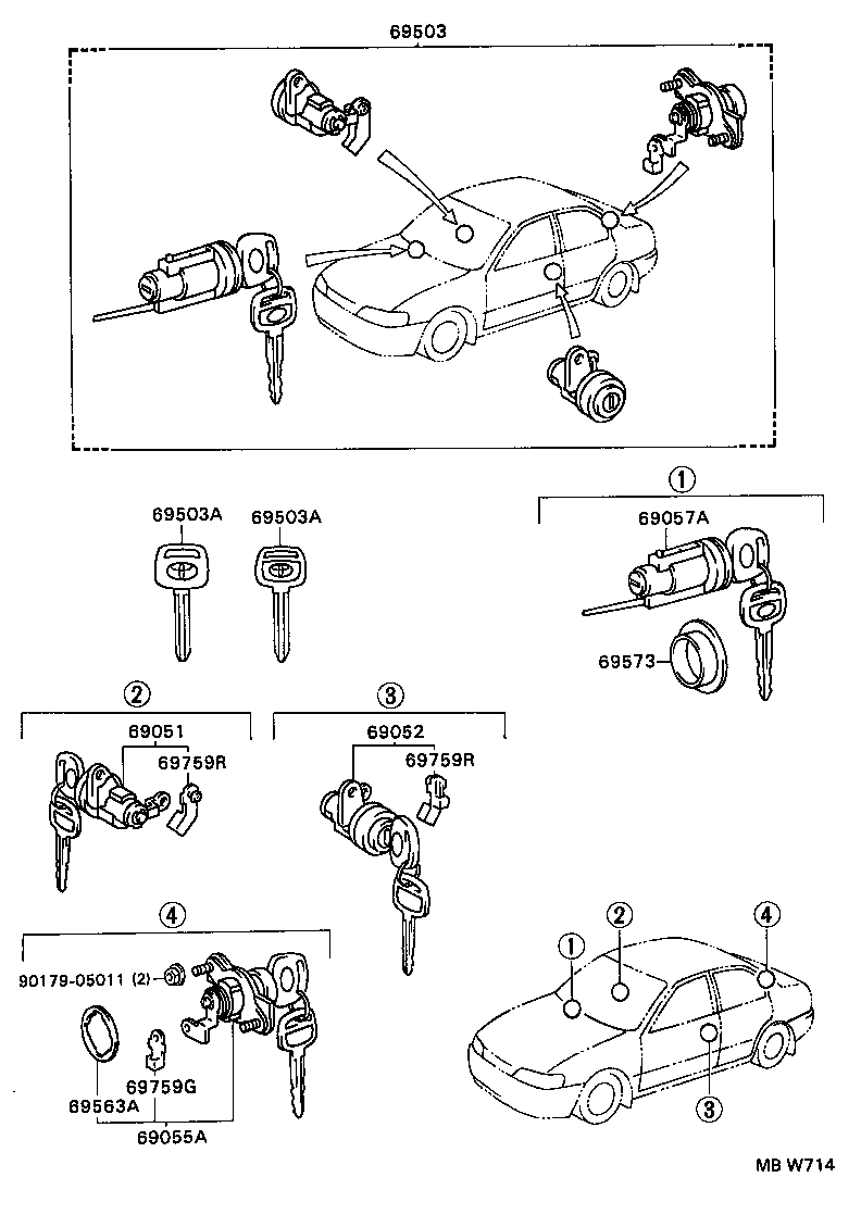 69005-1E030 CYLINDER SET, LOCK product image
