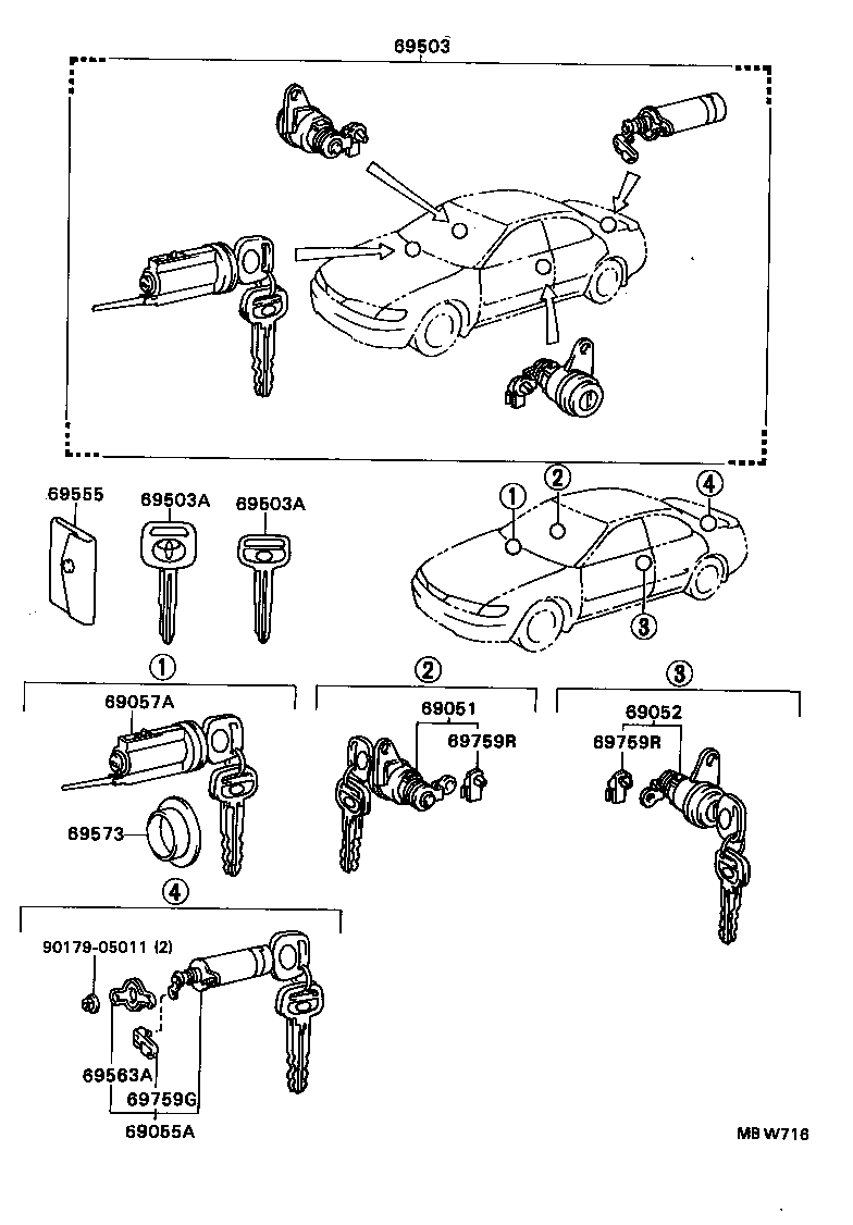69005-1A440 CYLINDER SET, LOCK product image