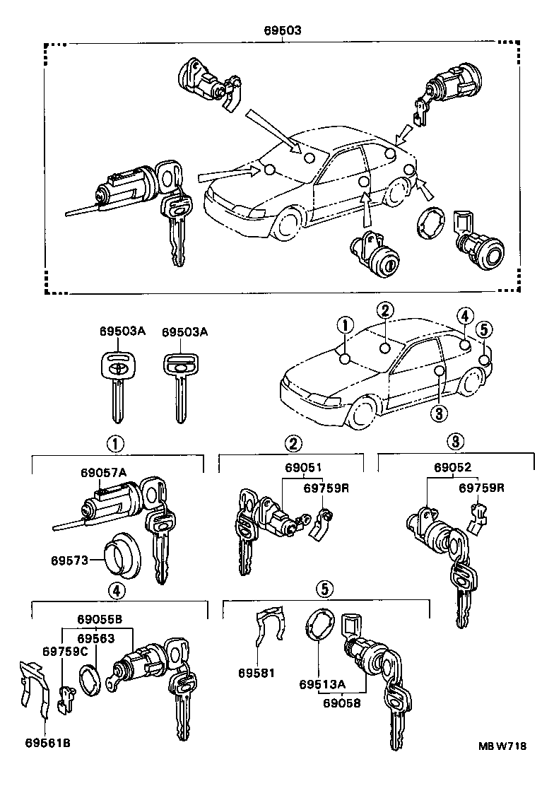 69563-12090 PAD, BACK DOOR LOCK CYLINDER product image
