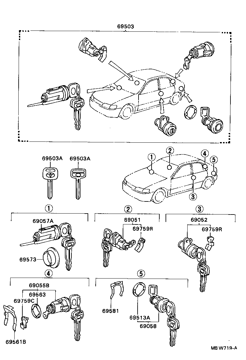 69563-12090 PAD, BACK DOOR LOCK CYLINDER product image