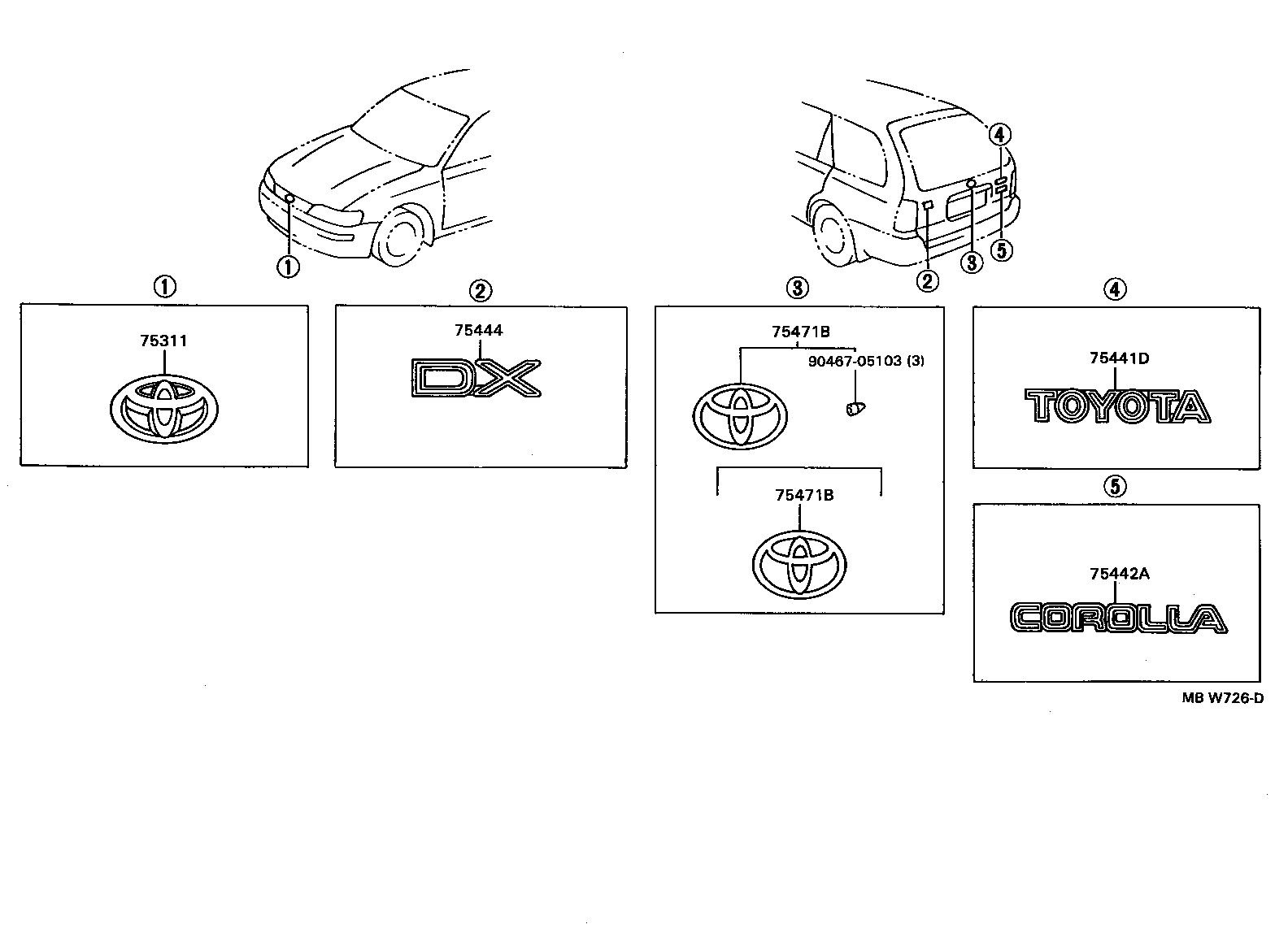 Toyota 75444-12700 PLATE, LUGGAGE COMPARTMENT DOOR, NO.4