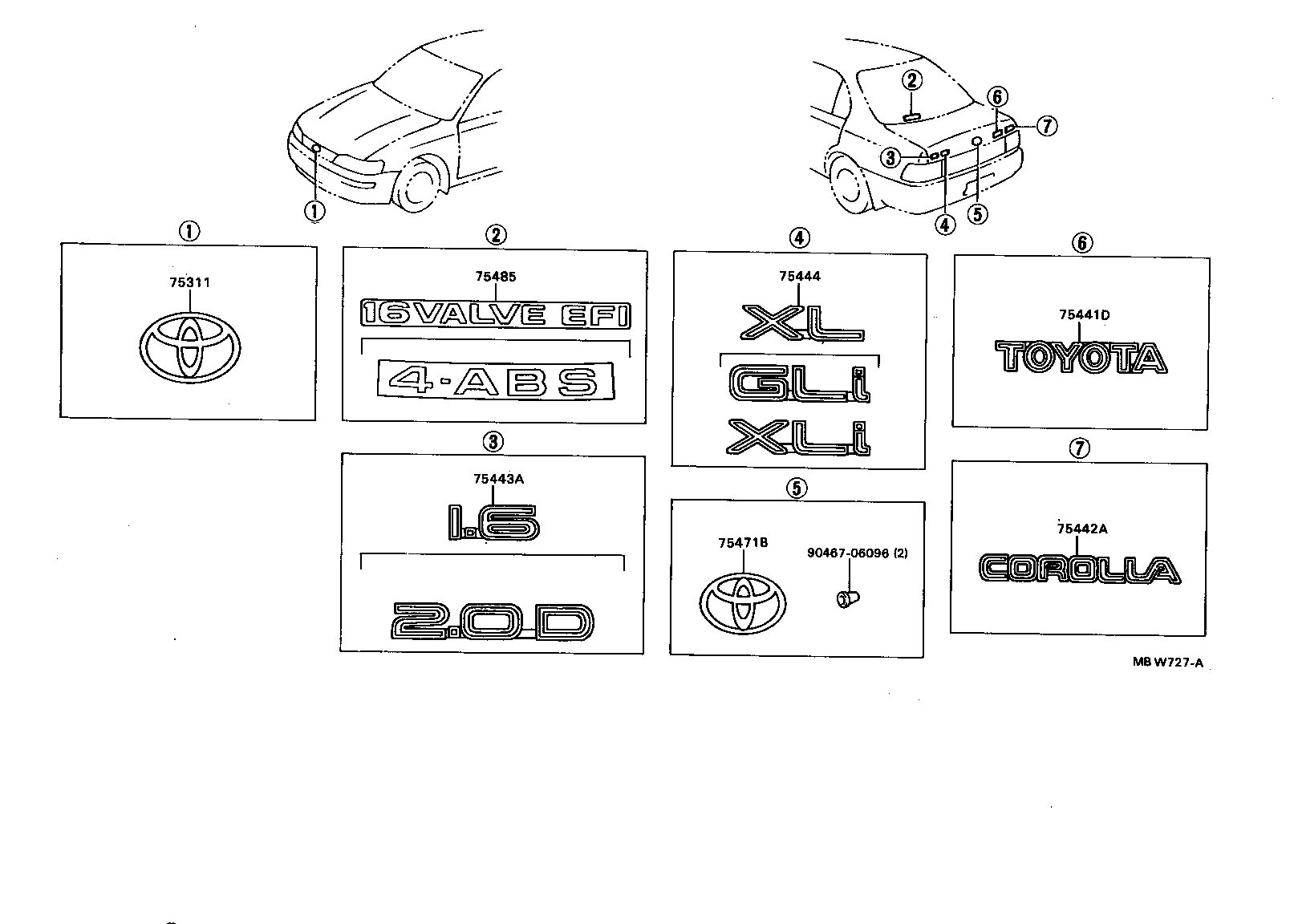 75485-13020 PLATE, BACK WINDOW NAME product image
