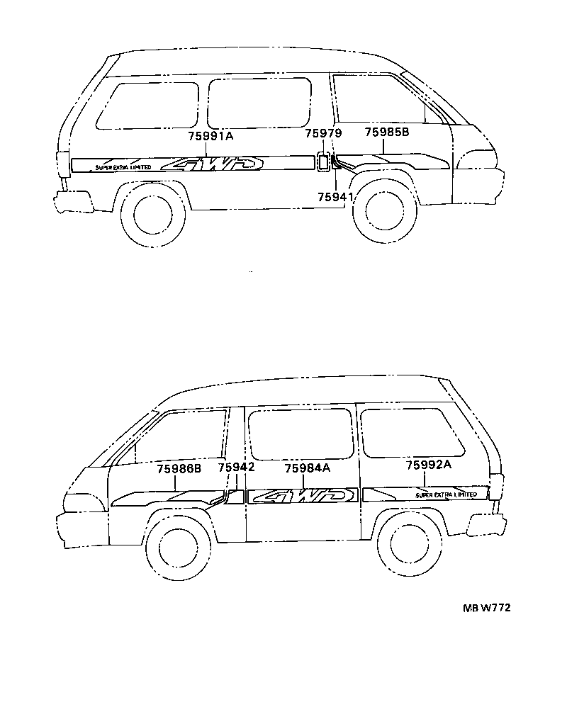 75973-87009 STRIPE, FRONT SIDE PANEL, RH product image