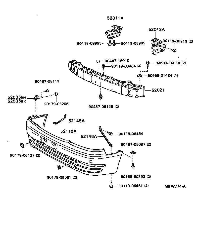52021-32130 REINFORCEMENT SUB-ASSY, FRONT BUMPER product image