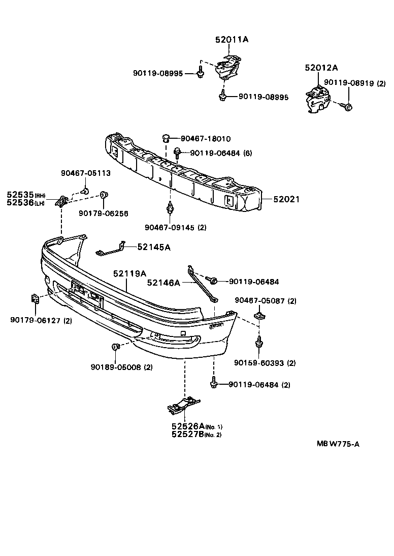 52021-32130 REINFORCEMENT SUB-ASSY, FRONT BUMPER product image