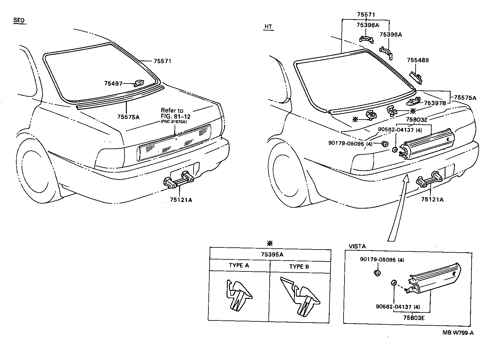 75507-32040 MOULDING, BACK WINDOW, OUTSIDE LOWER product image