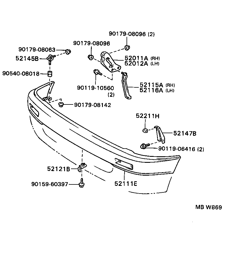 52115-34010 SUPPORT, FRONT BUMPER SIDE, RH product image
