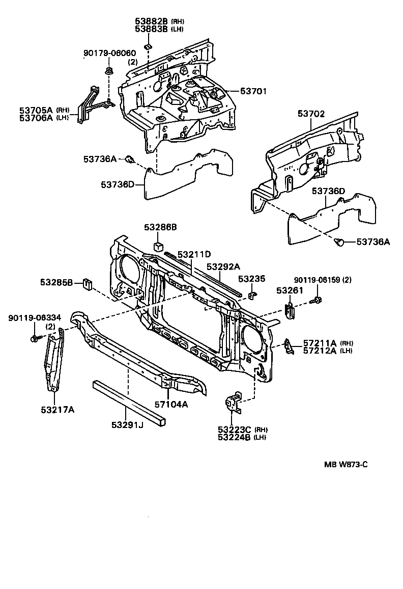 53702-34070 APRON SUB-ASSY, FRONT FENDER, LH product image