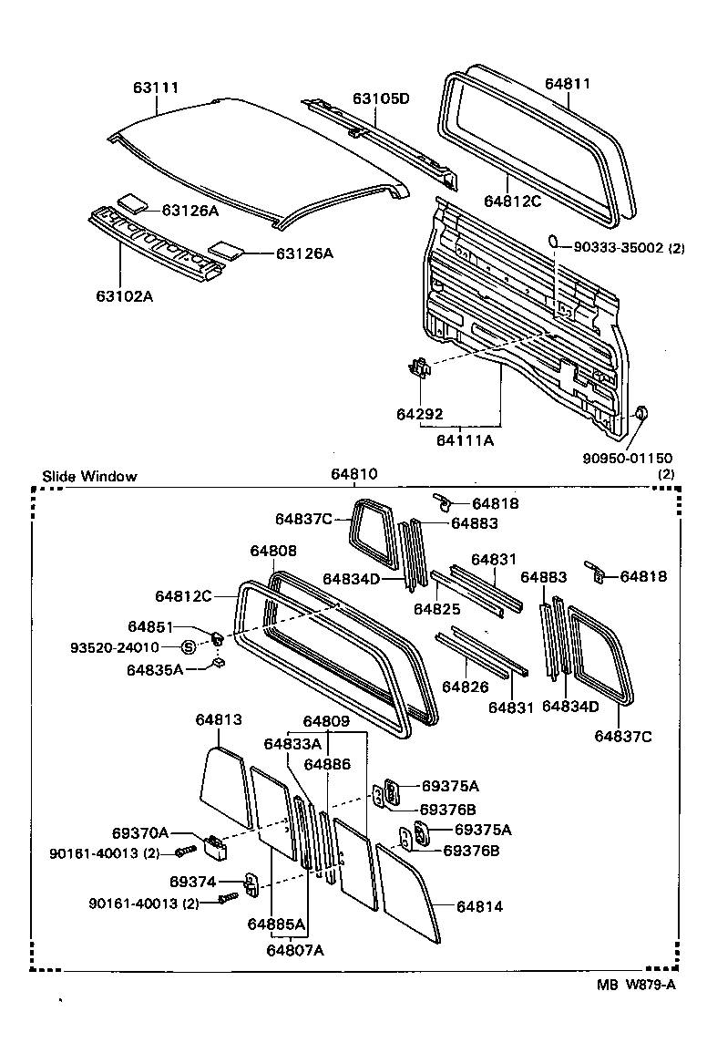Toyota 64101-34050 PANEL, BACK