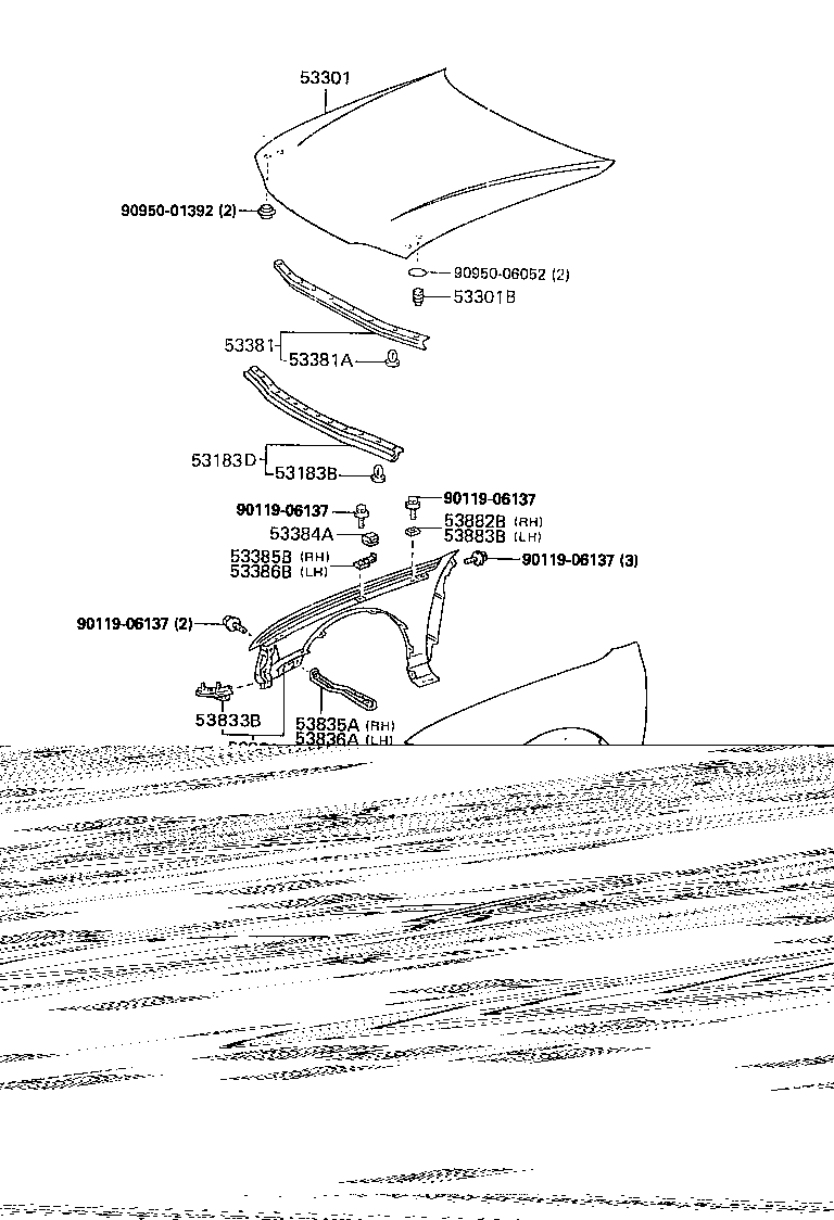 Toyota 53876-02020 LINER, FRONT FENDER, LH