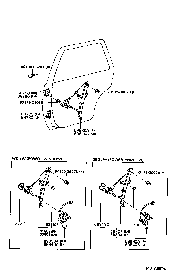 69814-AA010 PLATE, REAR DOOR POWER WINDOW REGULATOR BASE product image