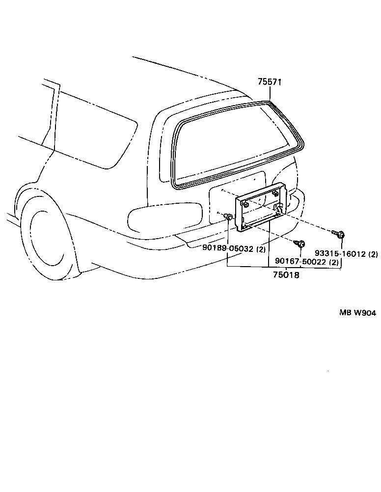 75010-33010 FRAME SUB-ASSY, REAR LICENSE PLATE product image