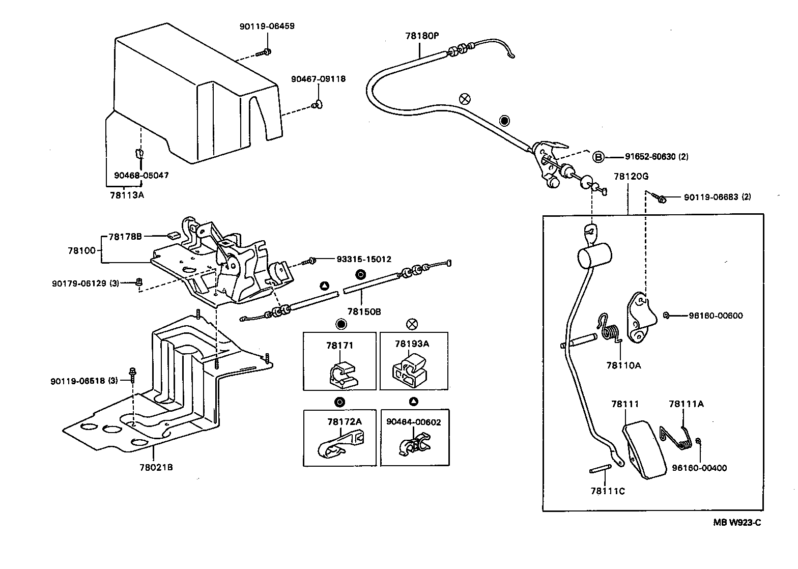 78024-06030 BRACKET SUB-ASSY, ACCELERATOR CONTROL CABLE product image