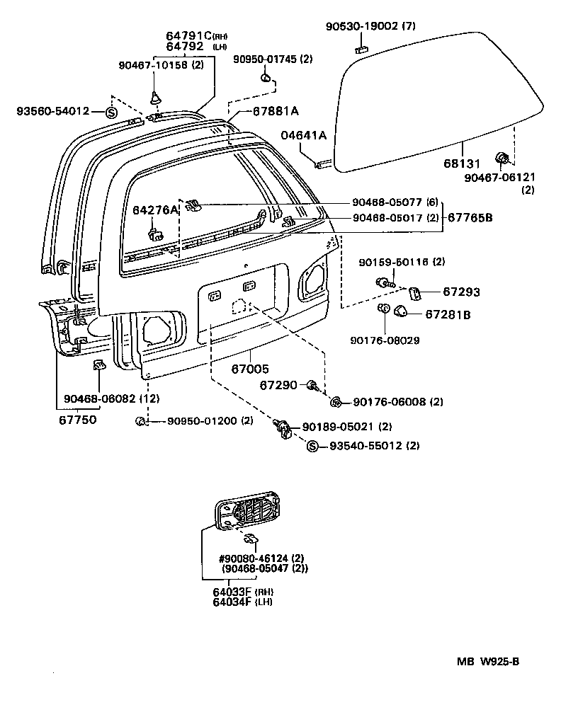 67005-06070 PANEL SUB-ASSY, BACK DOOR product image