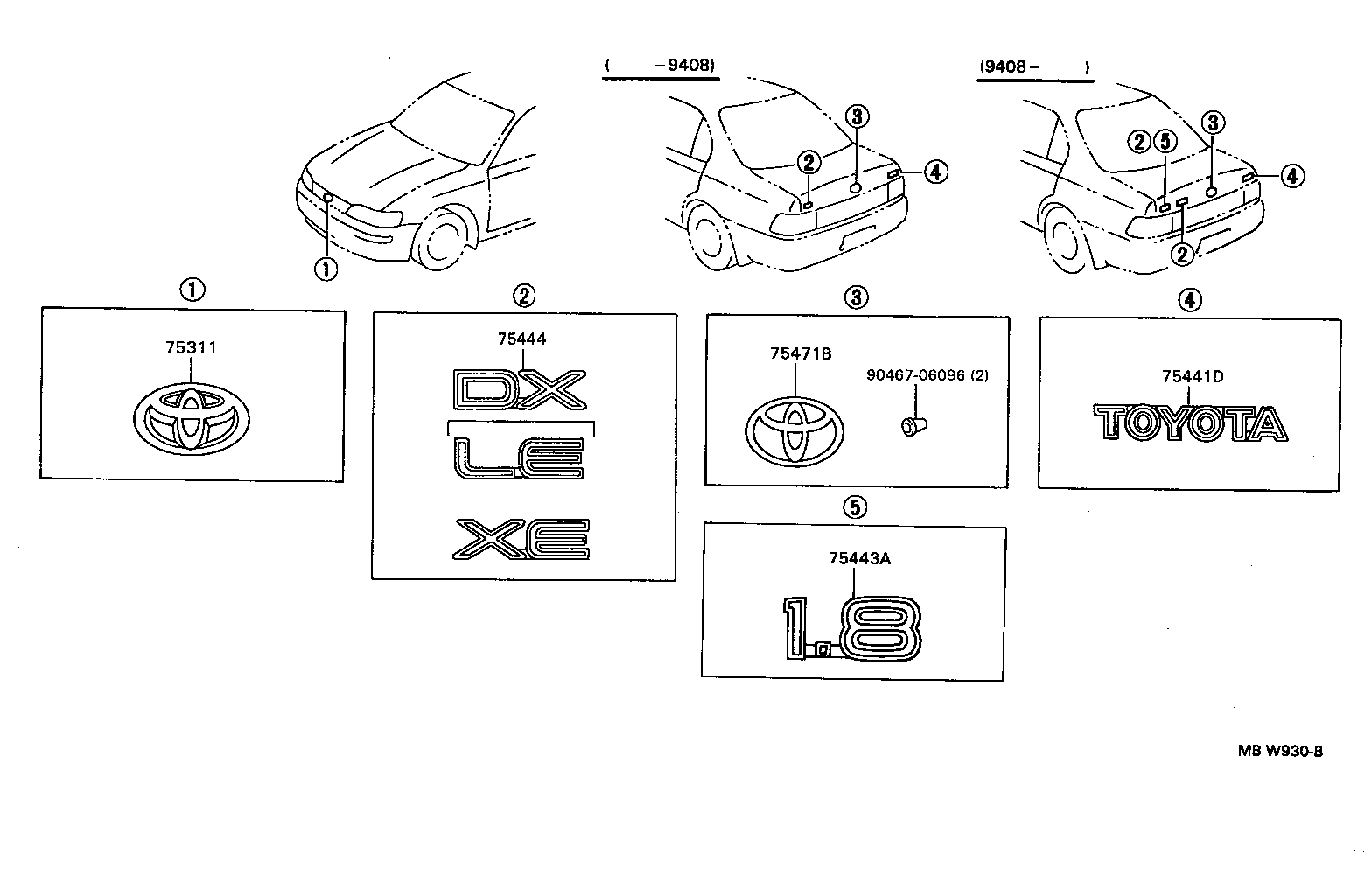 Toyota 75444-1A100 PLATE, LUGGAGE COMPARTMENT DOOR, NO.4
