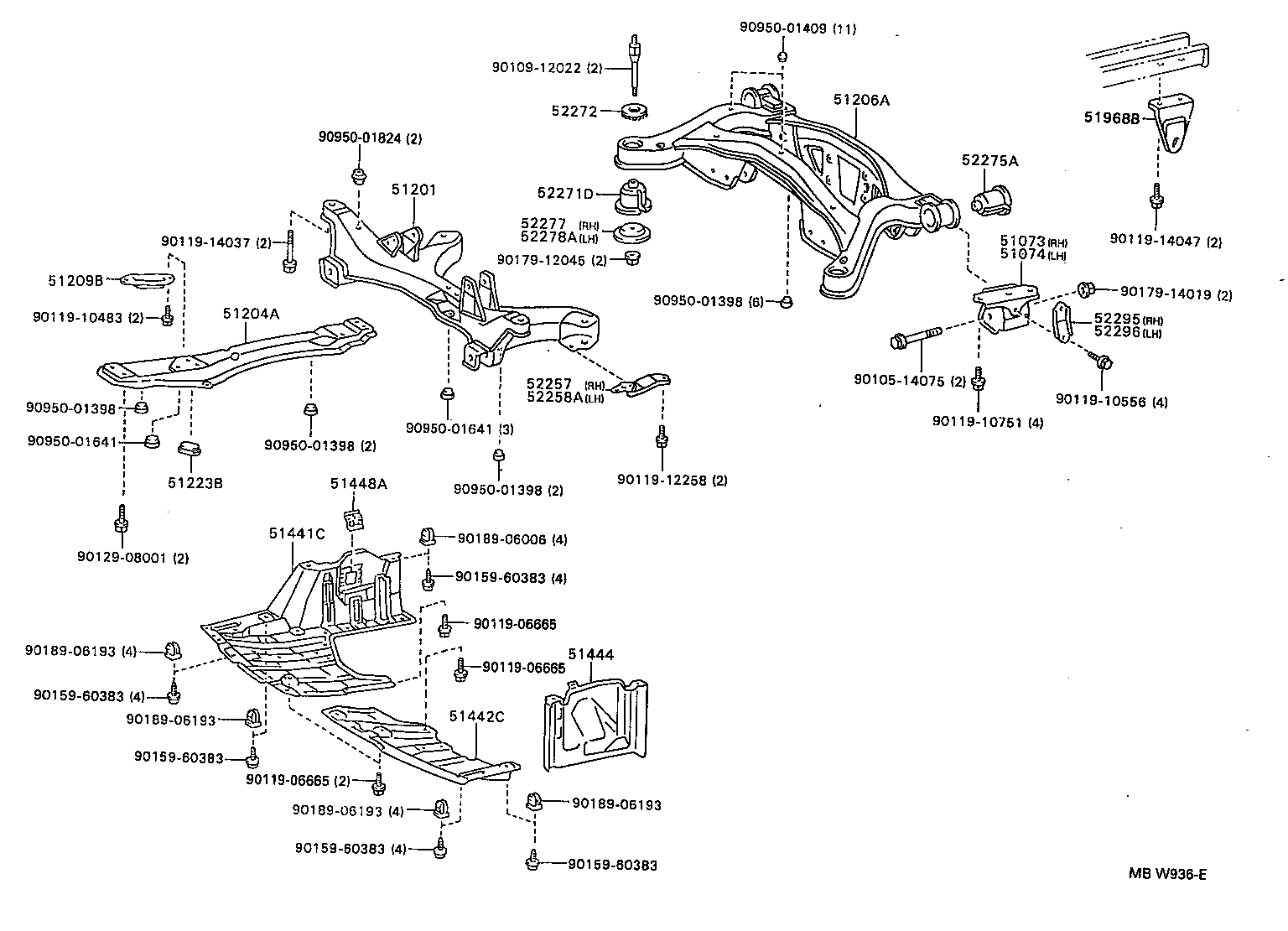 51206-20060 MEMBER SUB-ASSY, REAR SUSPENSION product image