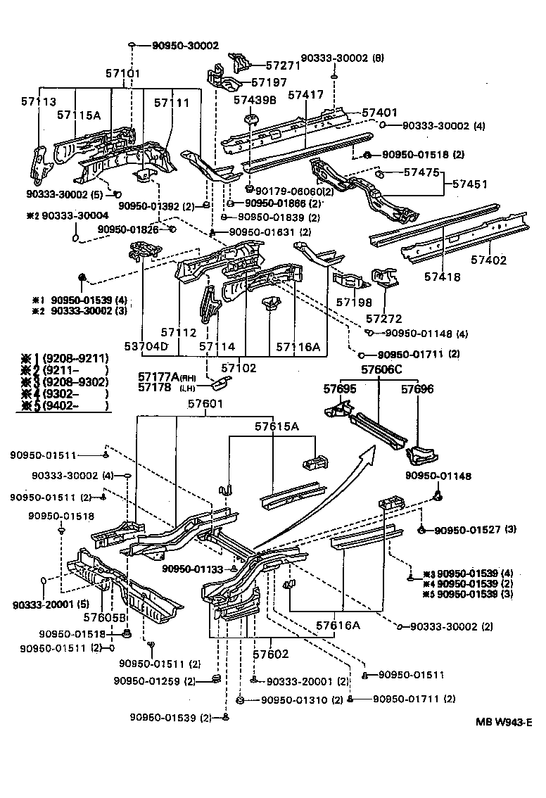 57602-20360 MEMBER SUB-ASSY, REAR FLOOR SIDE, LH product image