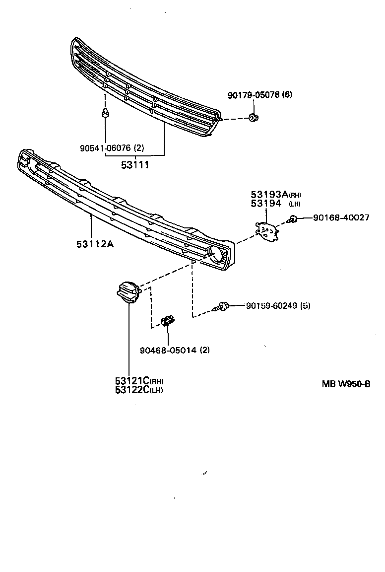 53121-33010 PLATE, RADIATOR GRILLE FINISH, RH product image