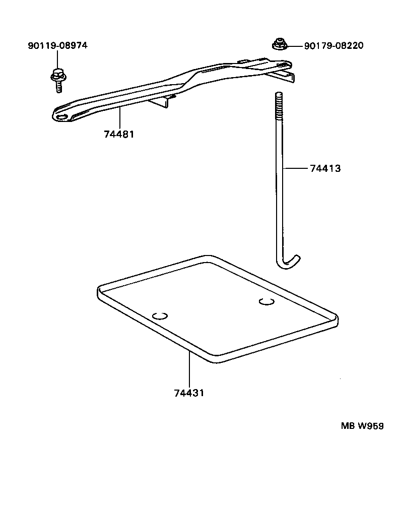 74404-34010 CLAMP, BATTERY HOLD DOWN product image