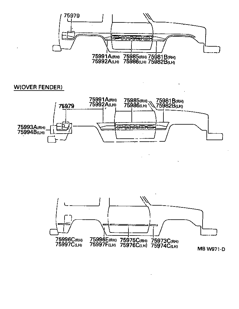 75974-60030 STRIPE, SIDE, LH NO.2(FOR LOWER) product image