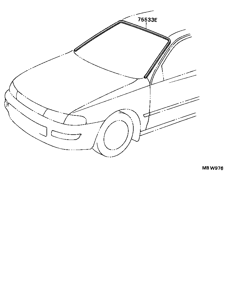 75533-20341 MOULDING, WINDSHIELD, OUTSIDE product image