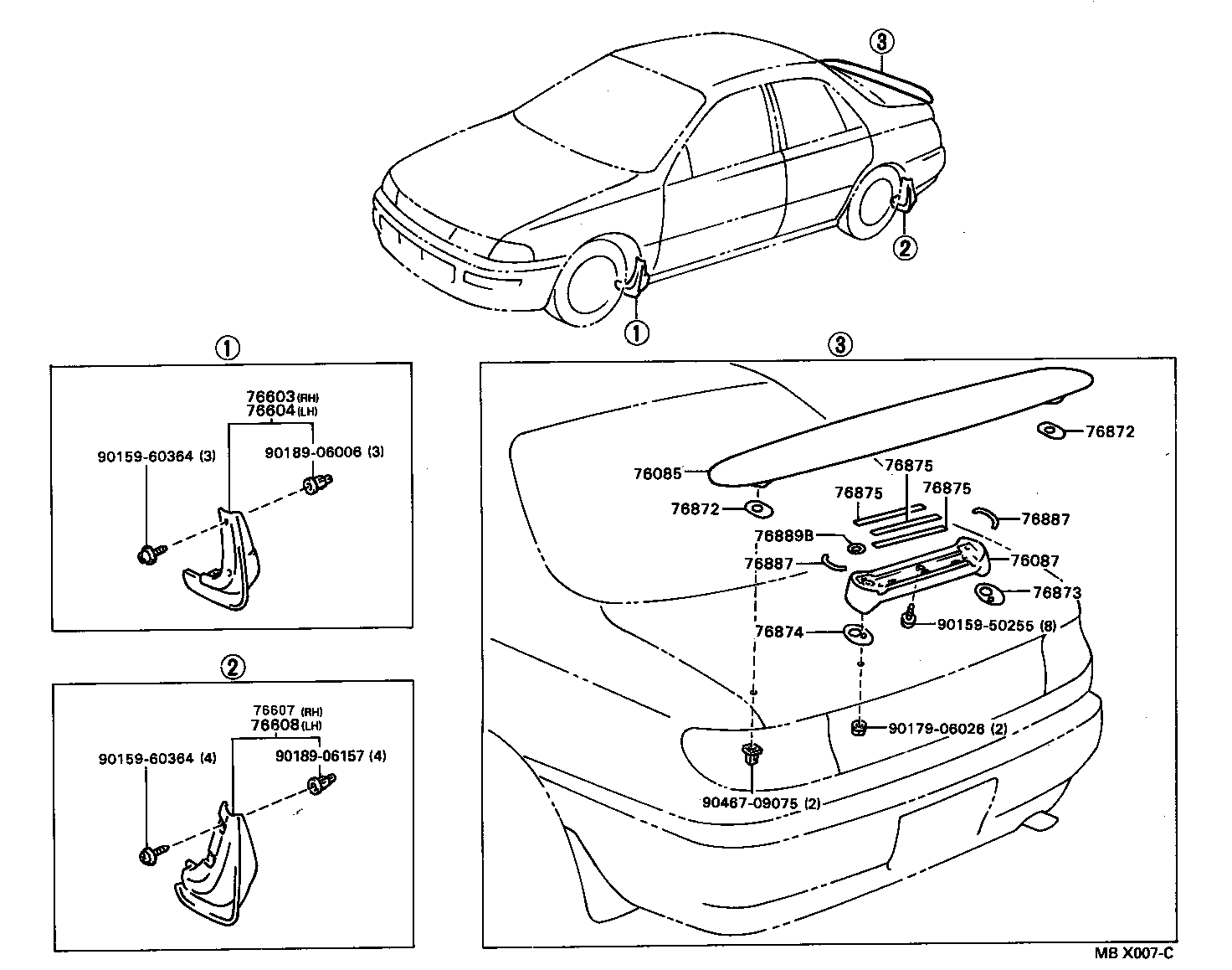76871-20908 SPOILER SUB-ASSY, REAR product image