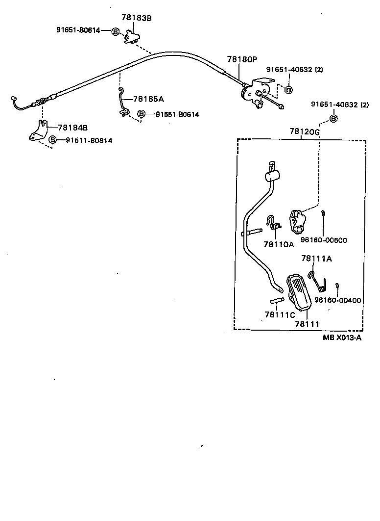 78180-21040 CABLE ASSY, ACCELERATOR CONTROL product image