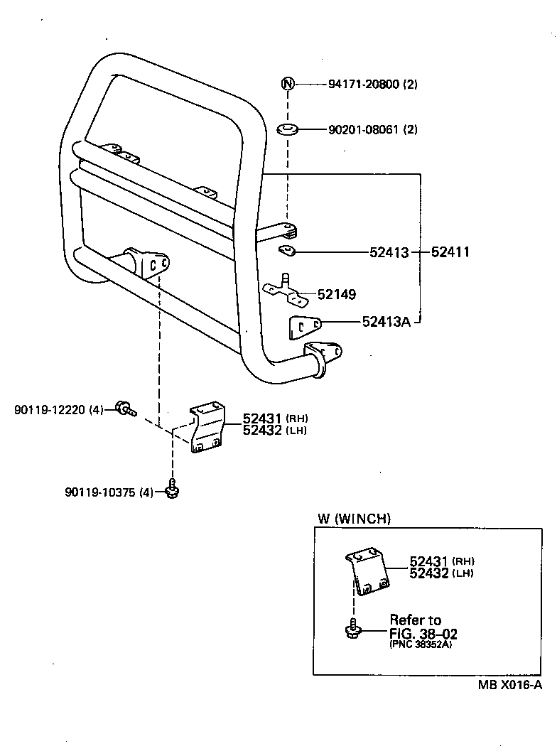 52506-60030 RETAINER, FRONT BUMPER, LOWER CENTER product image