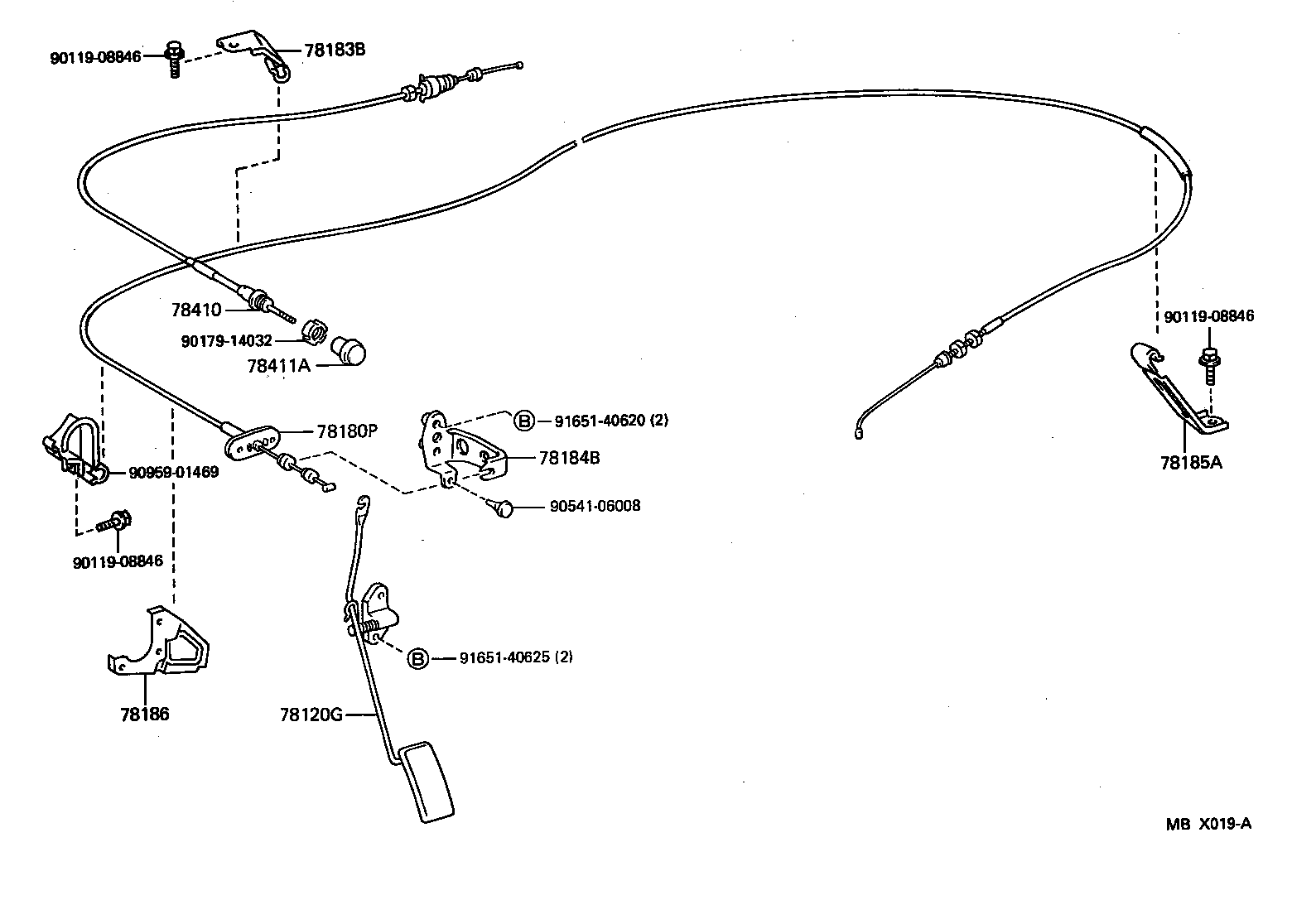 78184-60040 BRACKET, ACCELERATOR CONTROL CABLE product image