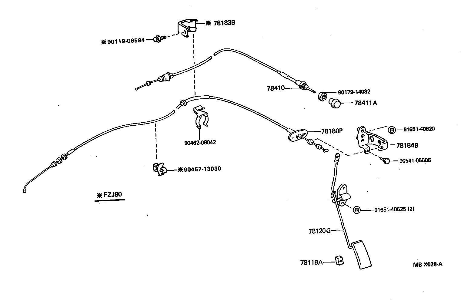 78180-60320 CABLE ASSY, ACCELERATOR CONTROL product image