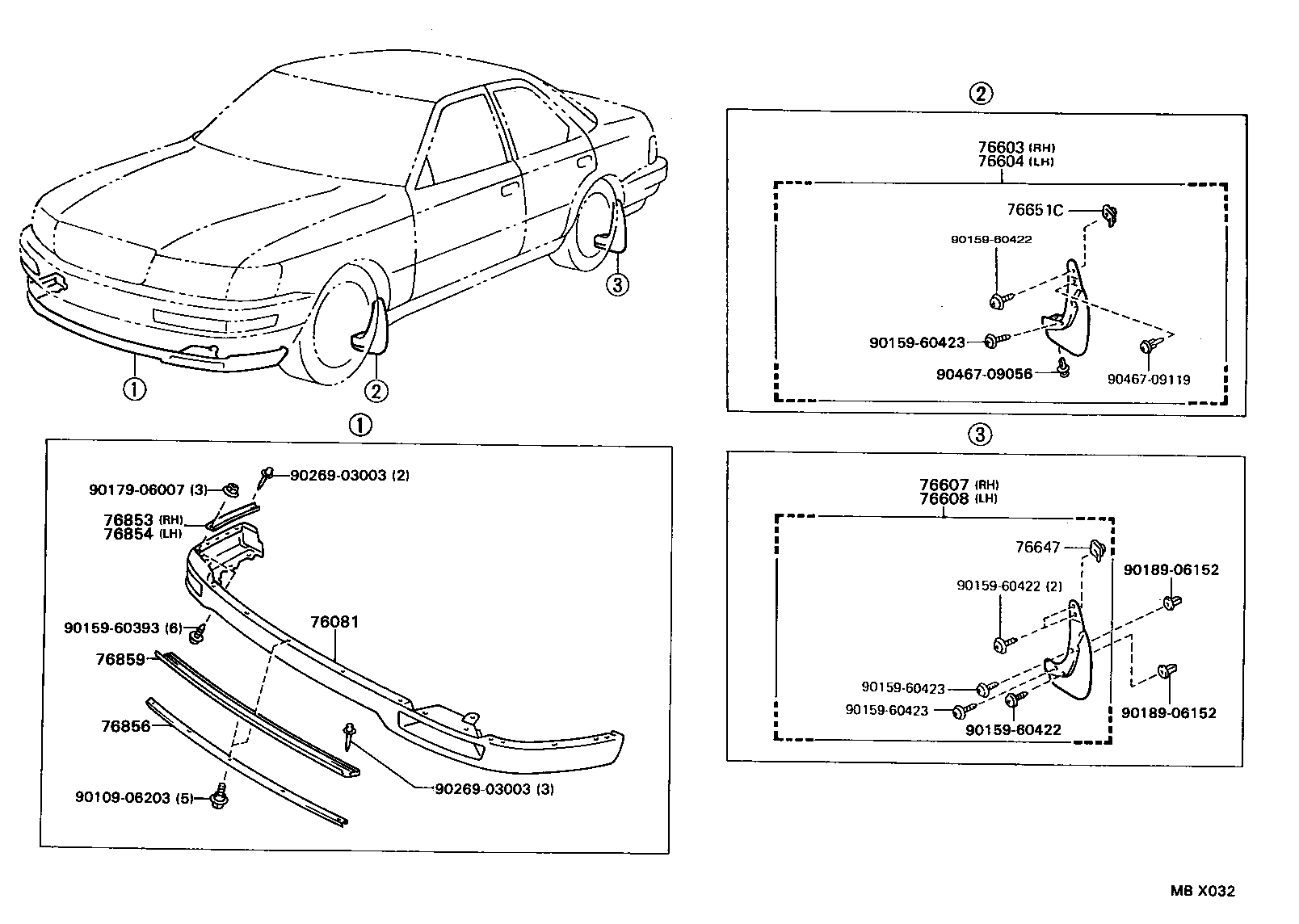 76853-50020 RETAINER, FRONT SPOILER, UPPER RH product image