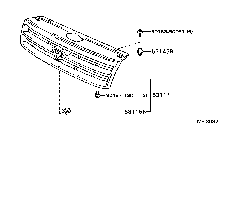 53111-16360-F0 GRILLE, RADIATOR product image