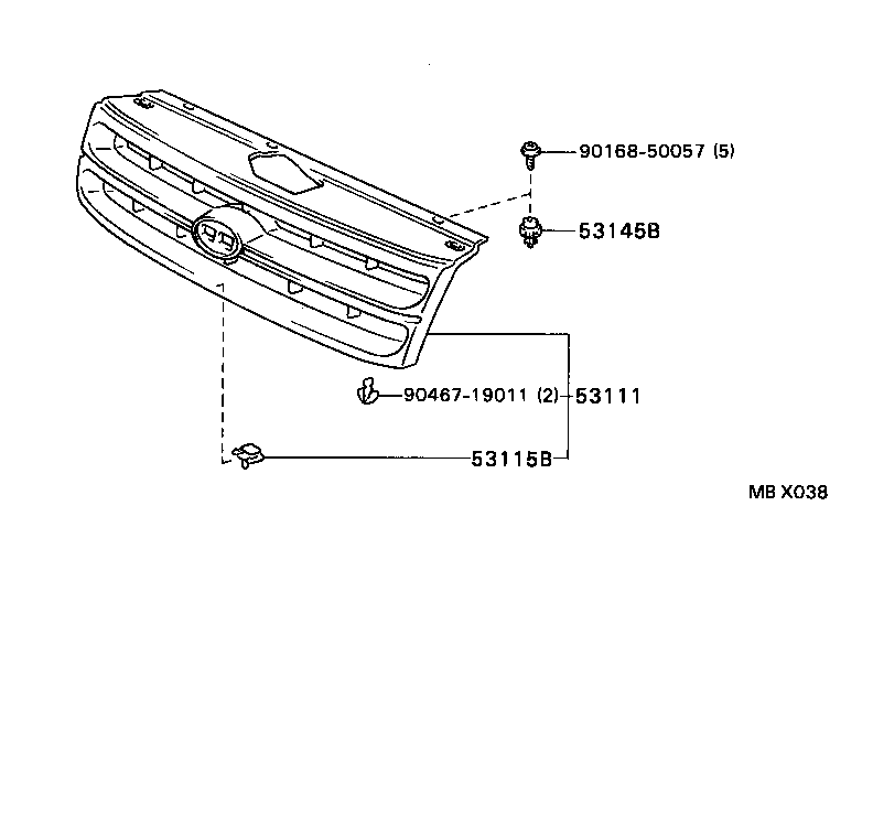 53111-16360-F0 GRILLE, RADIATOR product image