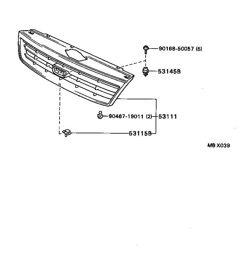 53111-16280-07 GRILLE, RADIATOR product image