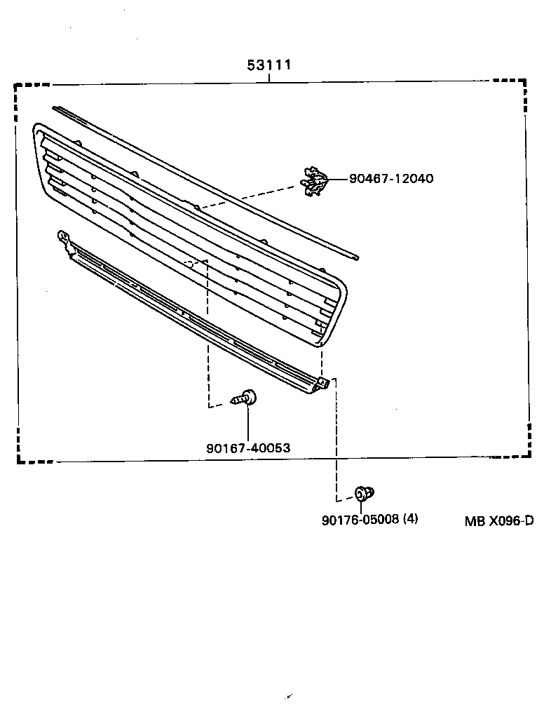 53101-22260 GRILLE, RADIATOR product image