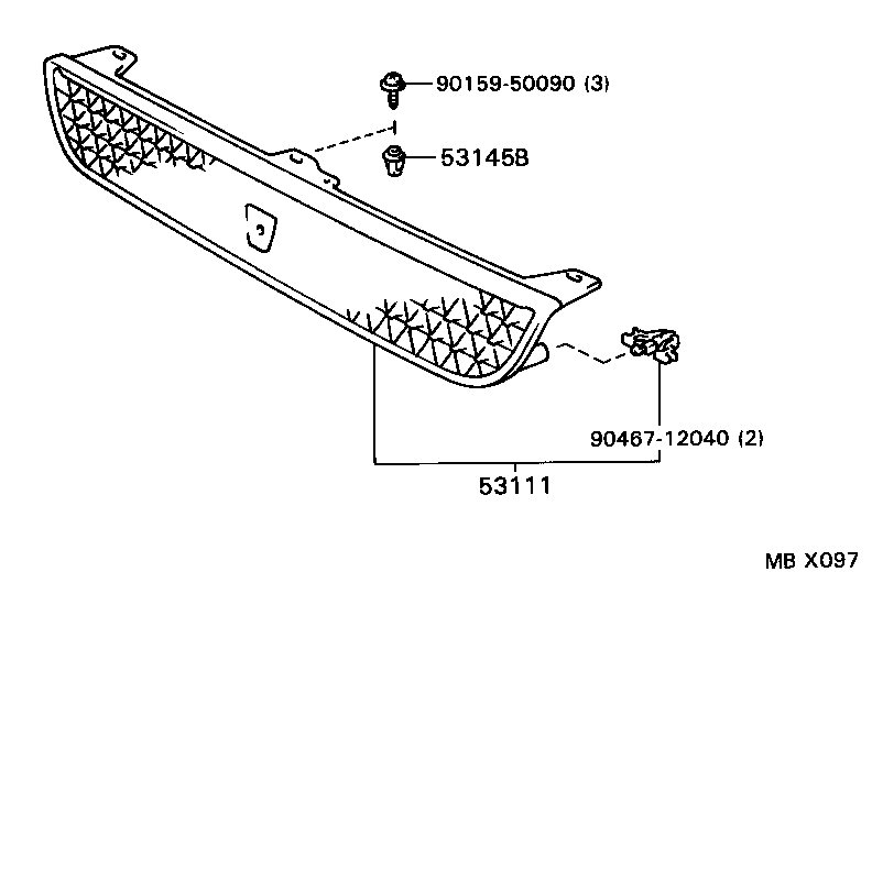 53101-22320 GRILLE, RADIATOR product image