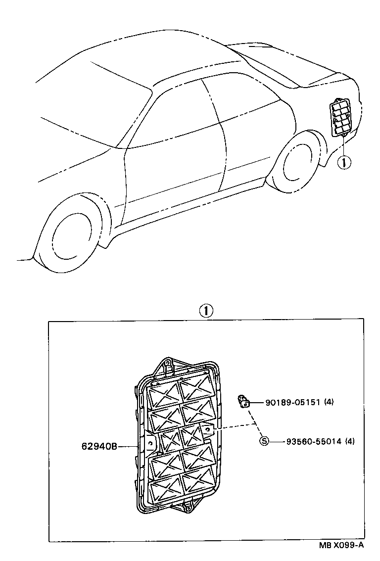 62940-22060 DUCT ASSY, QUARTER VENT, LH product image