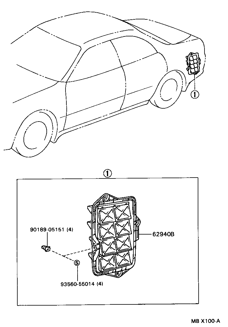 62940-22070 DUCT ASSY, QUARTER VENT, LH product image