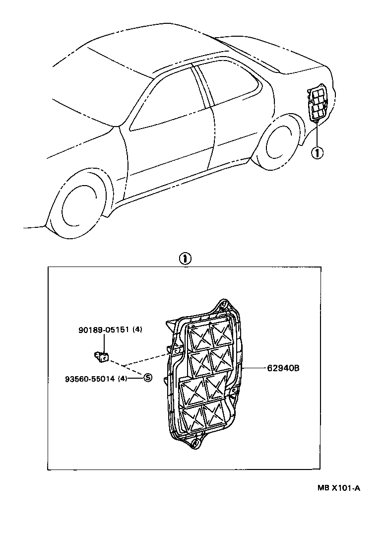 62940-22080 DUCT ASSY, QUARTER VENT, LH product image