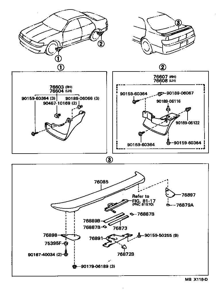 76872-22030 PROTECTOR, REAR SPOILER, CENTER product image
